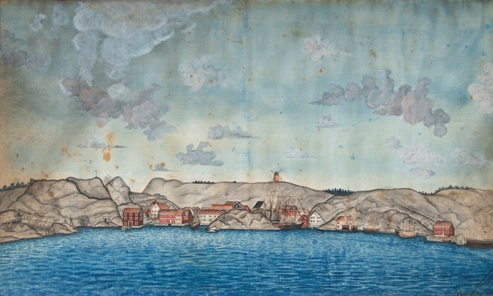 Gammelt maleri av Grimstad